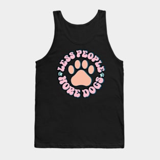 Retro Less People More Dogs Shirt, Best Gift for Dog Lovers Tank Top